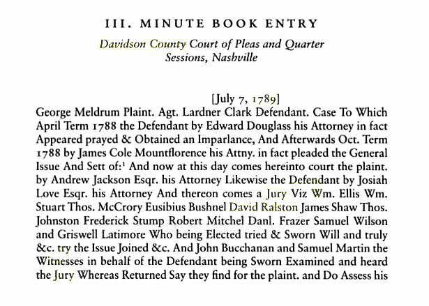 minute book - andrew jackson